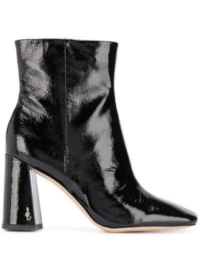 Shop Sam Edelman Codie Patent-leather Ankle Boot In Black