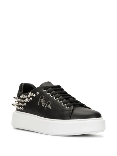 Shop Philipp Plein Stud Embellished Platform Sole Sneakers In Black