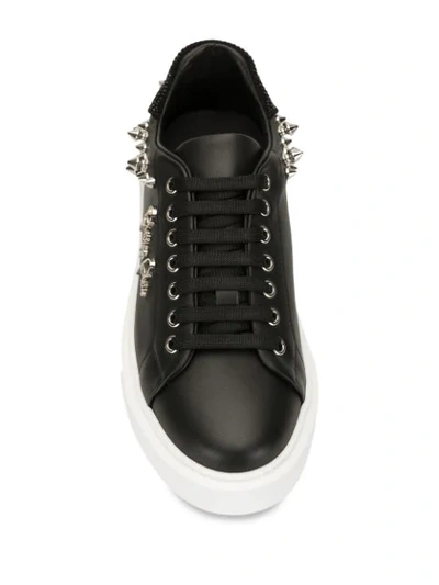 Shop Philipp Plein Stud Embellished Platform Sole Sneakers In Black