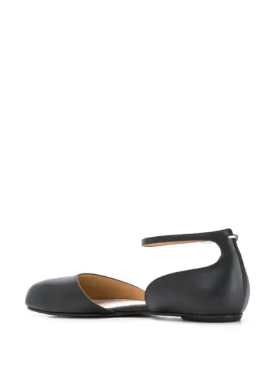 Shop Maison Margiela Tabi Ankle Strap Ballerina Shoes In Black