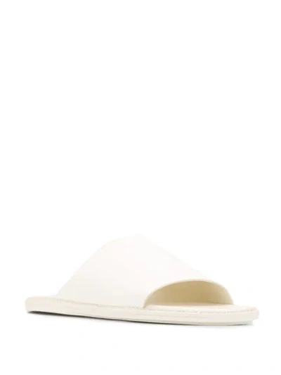 Shop Ann Demeulemeester Open Toe Slip-on Sandals In White