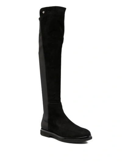 Shop Agl Attilio Giusti Leombruni Panelled Knee-high Boots In Black