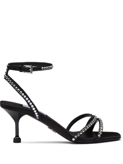Shop Prada Embellished 65 Sandals In Black