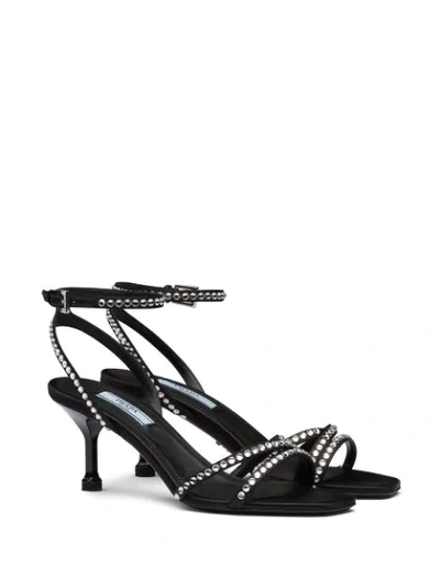 Shop Prada Embellished 65 Sandals In Black