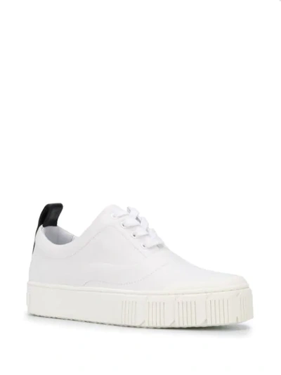 Shop Pierre Hardy Contrast Tab Sneakers In White