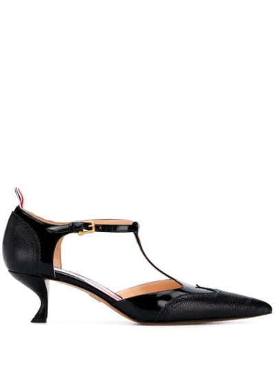 Shop Thom Browne Brogue-detail Pointed-toe Pumps In Black