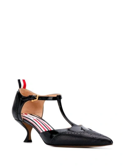 Shop Thom Browne Brogue-detail Pointed-toe Pumps In Black