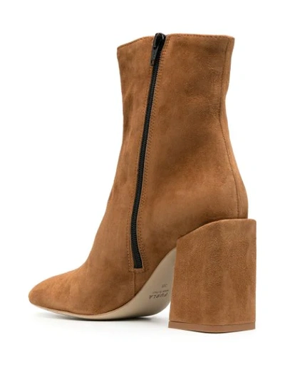 Shop Furla Suede Ankle Boots In Brown