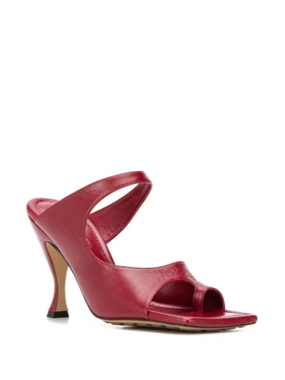 Shop Bottega Veneta Square-toe 90mm Sandals In Red