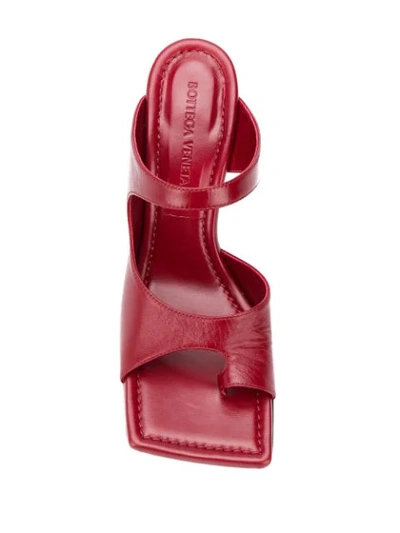 Shop Bottega Veneta Square-toe 90mm Sandals In Red