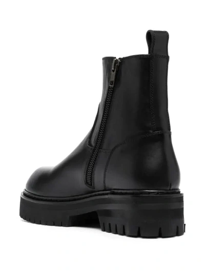 Shop Ann Demeulemeester Flat Leather Ankle Boots In Black