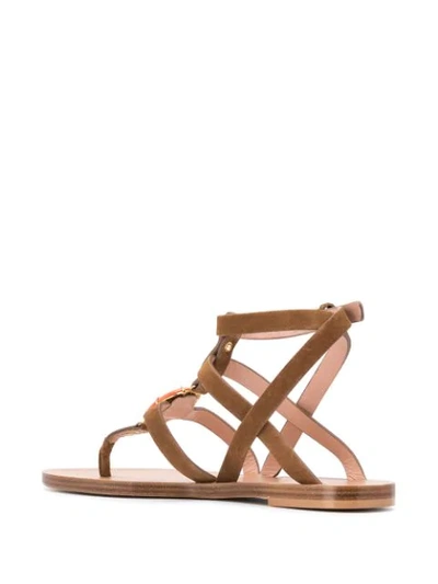 Shop Alberta Ferretti Fantasy Strappy Sandals In Brown