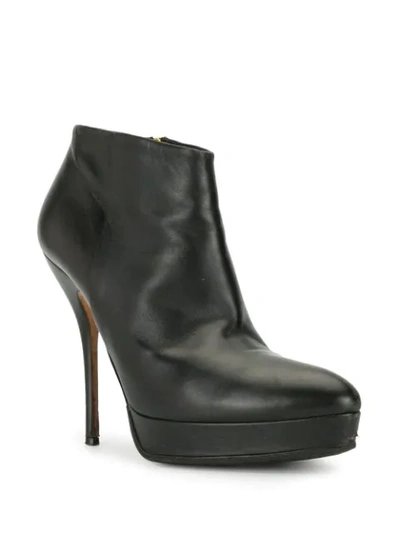 Pre-owned Gucci Platform Ankle Boots In Black