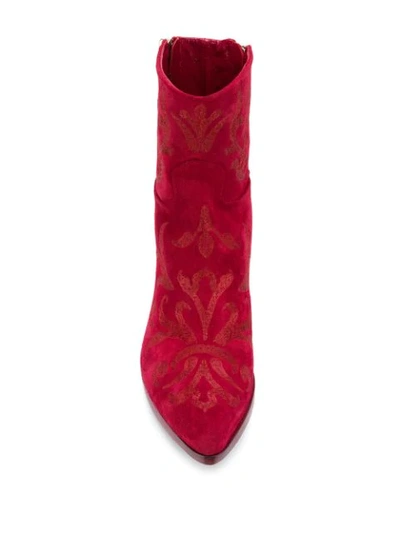 Shop Rocco P 80mm Pointed Toe Boots In Red