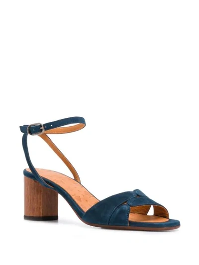 Shop Chie Mihara 70mm Wood-heel Sandals In Blue