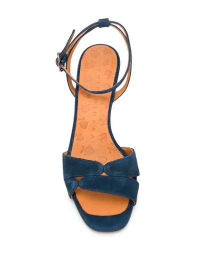 Shop Chie Mihara 70mm Wood-heel Sandals In Blue