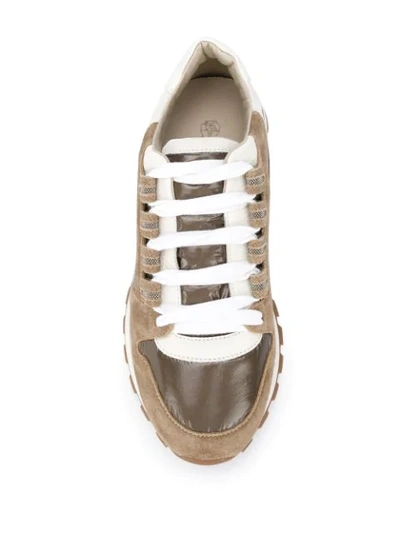 Shop Brunello Cucinelli Lace-up Low-top Sneakers In Brown
