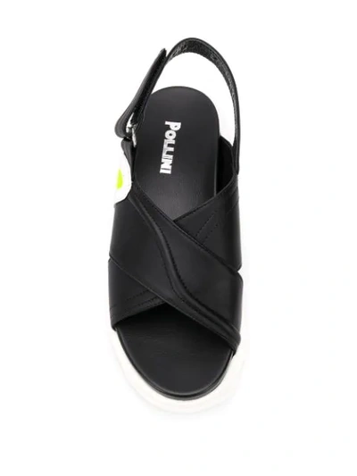 Shop Pollini Chunky Heel Sandals In Black