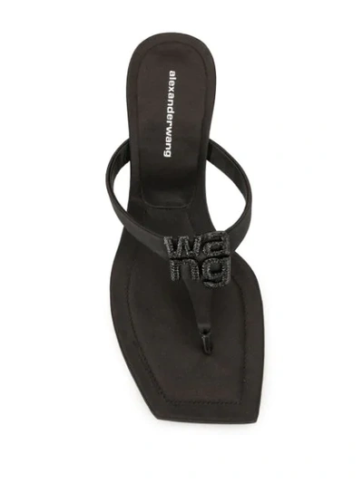 Shop Alexander Wang Logo Open-toe Mule Sandals In Black