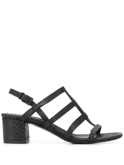 Shop Del Carlo Strappy 50mm Sandals In Black