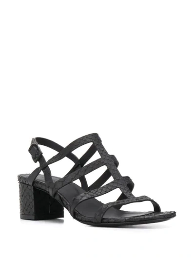 Shop Del Carlo Strappy 50mm Sandals In Black