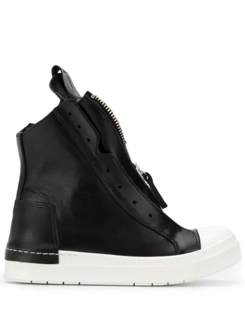 Cinzia Araia High Top Sneaker In Black Leather Modesens
