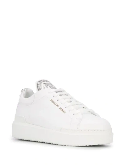 Shop Philipp Plein Statement Low-top Sneakers In White