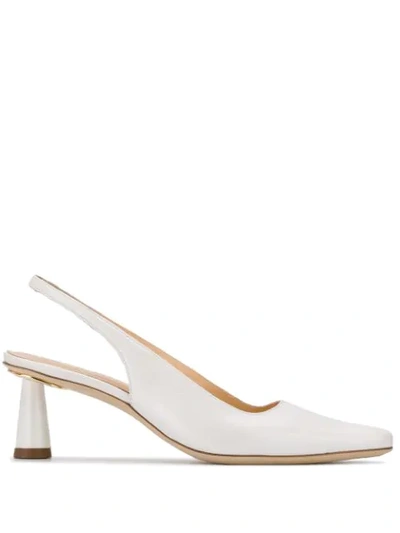 Shop By Far Slingback 75mm Pumps In White