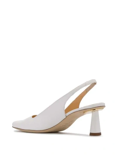 Shop By Far Slingback 75mm Pumps In White