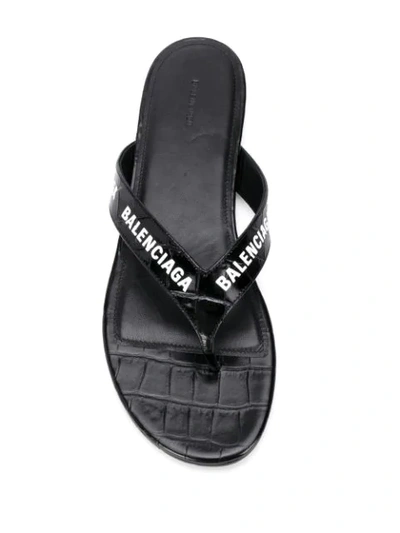 CROCODILE EFFECT ALL-OVER LOGO SANDALS