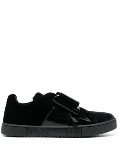 Shop Moschino Bow-detail Sneakers In Black