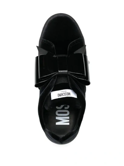 Shop Moschino Bow-detail Sneakers In Black