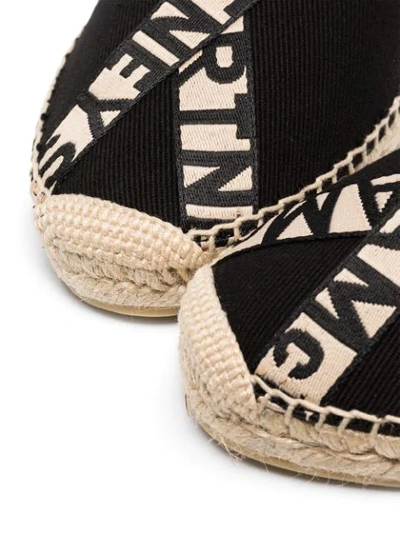 Shop Stella Mccartney Gaia Logo Strap Espadrilles In Black