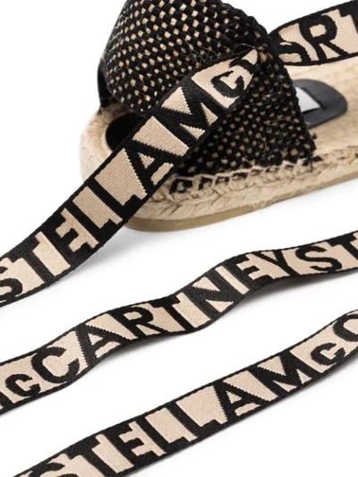 Shop Stella Mccartney Gaia Logo Strap Espadrilles In Black