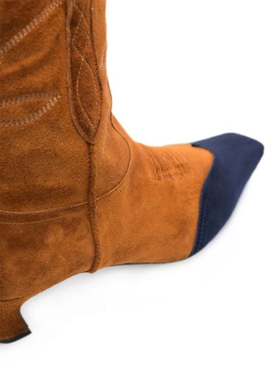 Shop Khaite Dallas 45mm Suede Ankle Boots In Brown