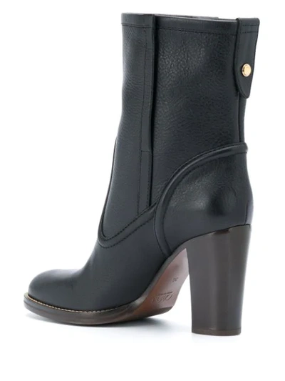Shop Chloé Leather Ankle Boots In Black
