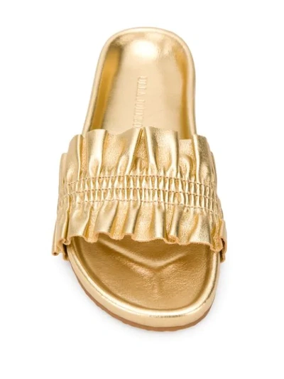 Shop Ulla Johnson Rex Slip-on Slides In Gold