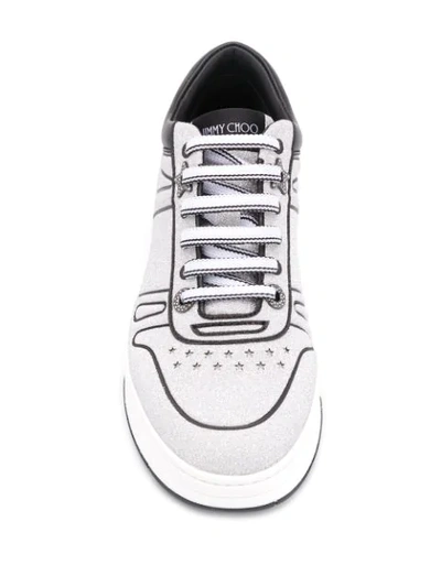 Shop Jimmy Choo Hawaii/f Low-top Sneakers In Silver