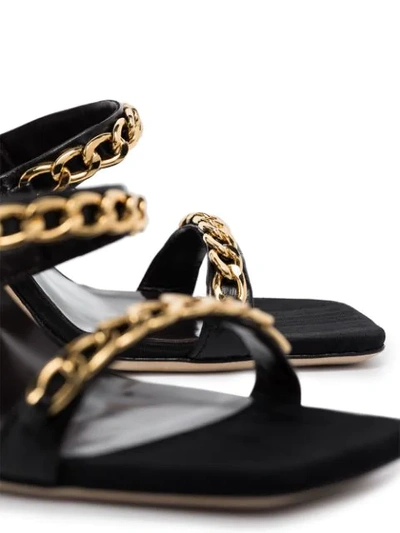 Shop By Far Gina 90 Chain Sandals In Black