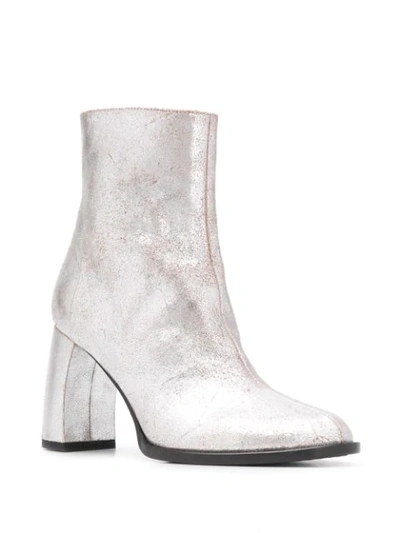 Shop Ann Demeulemeester Bristol Curved-heel Ankle Boots In Silver