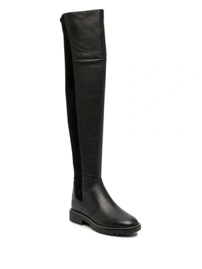 Shop Tory Burch Knee-length Elasticated Panel Boots In Black
