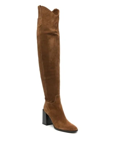 Shop Furla Ester Knee-high Boots In Brown