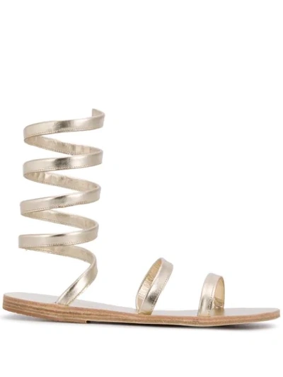 Shop Ancient Greek Sandals Ofis Spiral Sandals In Gold