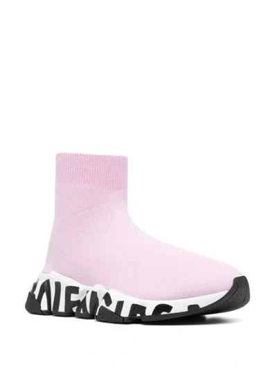 Shop Balenciaga Speed Graffiti Sock Sneakers In Pink