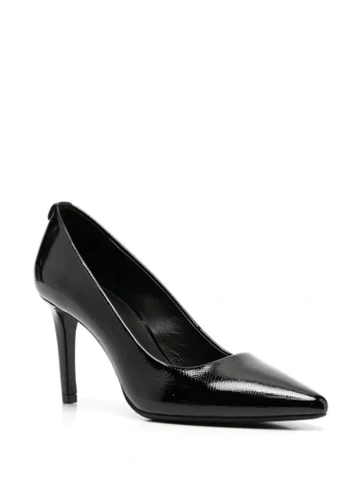 Shop Michael Michael Kors Dorothy Flex Patent-leather Pumps In Black