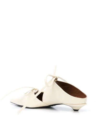 Shop Proenza Schouler Tie-fastened Kitten Heel Mules In White