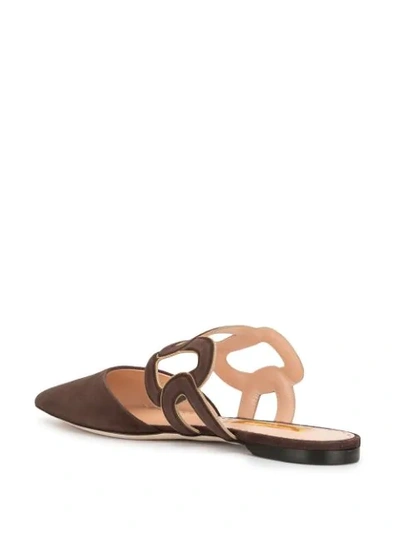 Shop Rupert Sanderson Mannequin Flat Mules In Brown