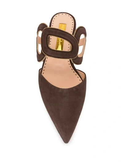 Shop Rupert Sanderson Mannequin Flat Mules In Brown