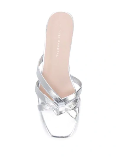 Shop Loeffler Randall Metallic Eveline Sandals In Silver
