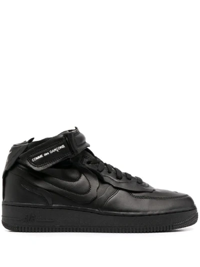 Shop Nike X Comme Des Garçons Air Force 1 Mid Sneakers In 1black